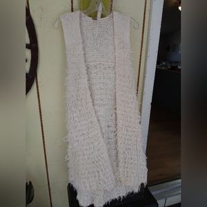 Free people maxi vest fuzzy fun M